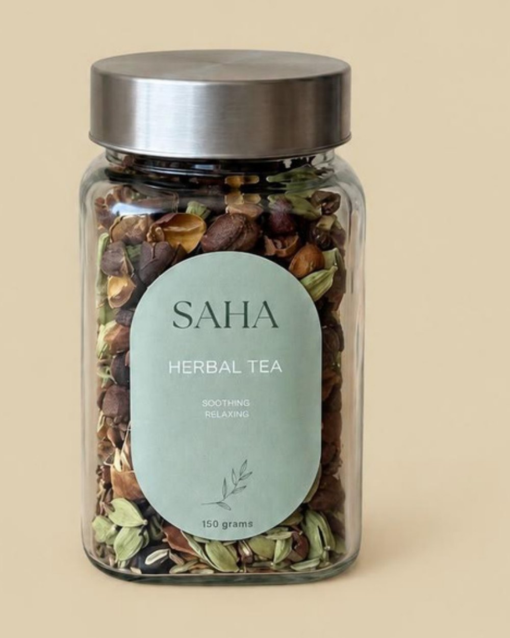 SAHA herbal tea, 150 grams, in a glass jar